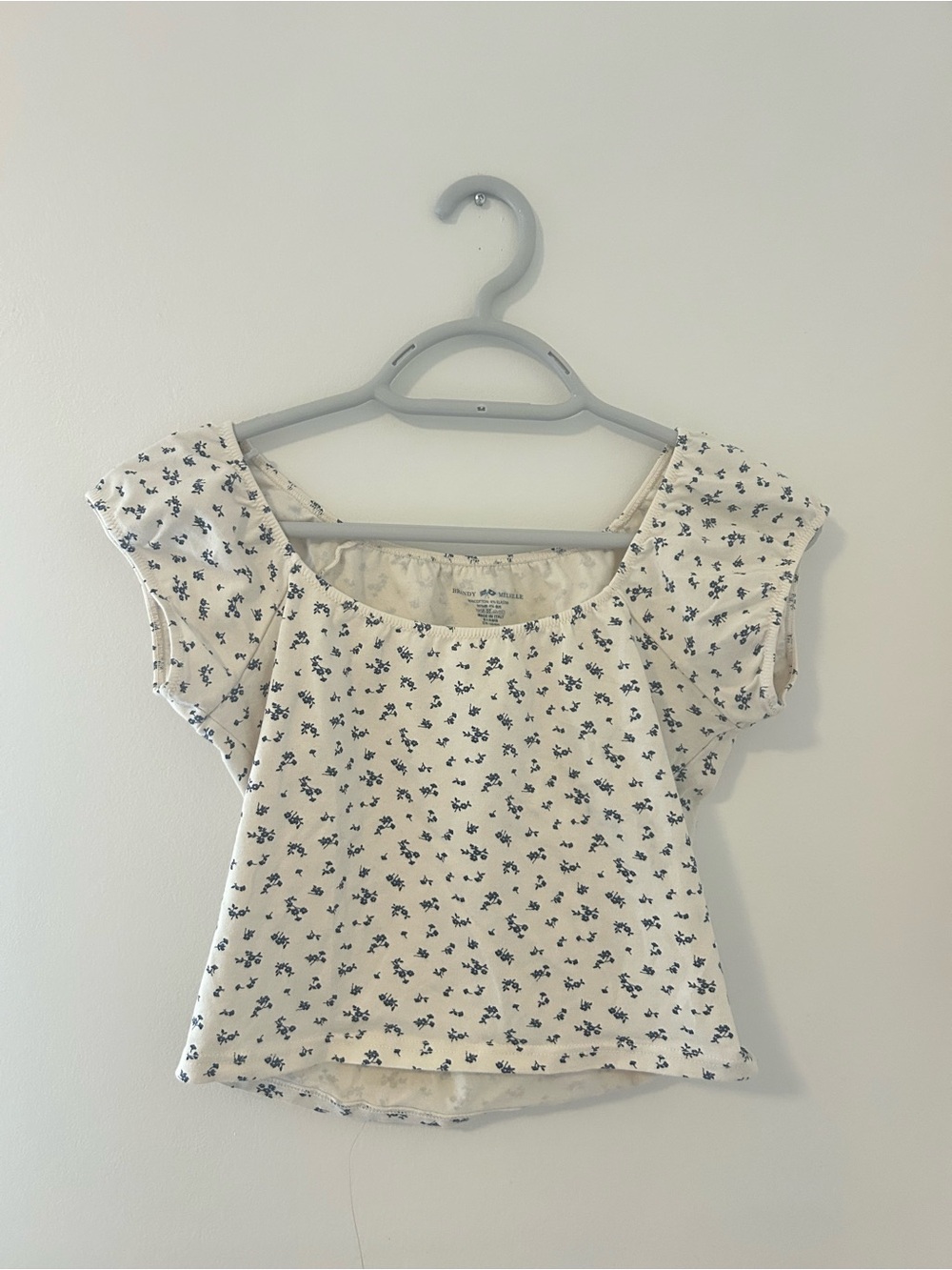 Women’s Cream Floral Square-Neck Top